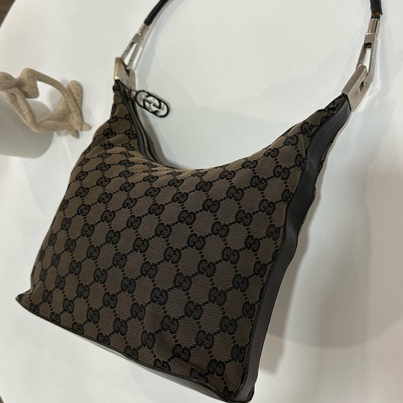 Gucci Dark Canvas hobo leather Shoulder Bag - Picture 6 of 16